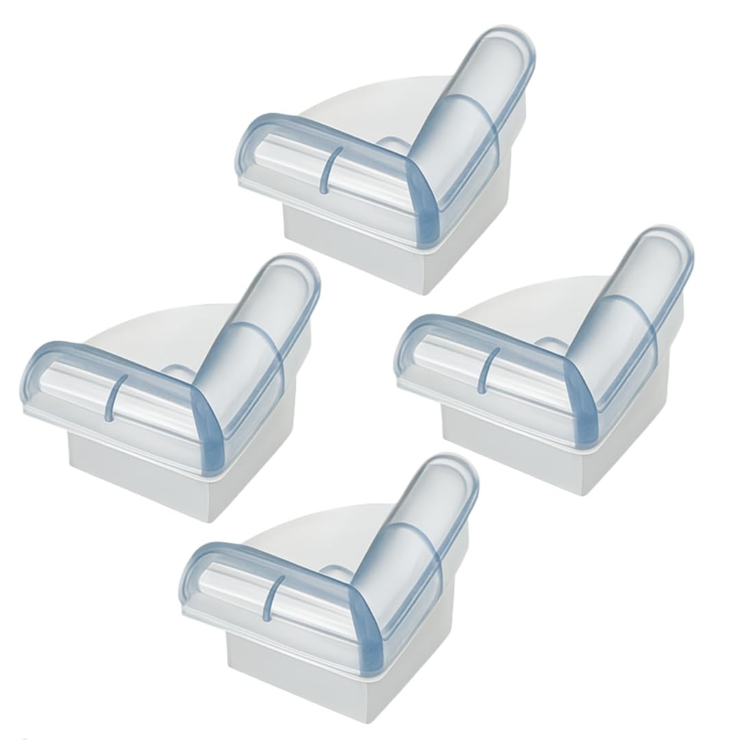 Kit com 4 Protetores de Quina em Silicone Transparente Autocolante – Proteção Total para Móveis Contra Impactos