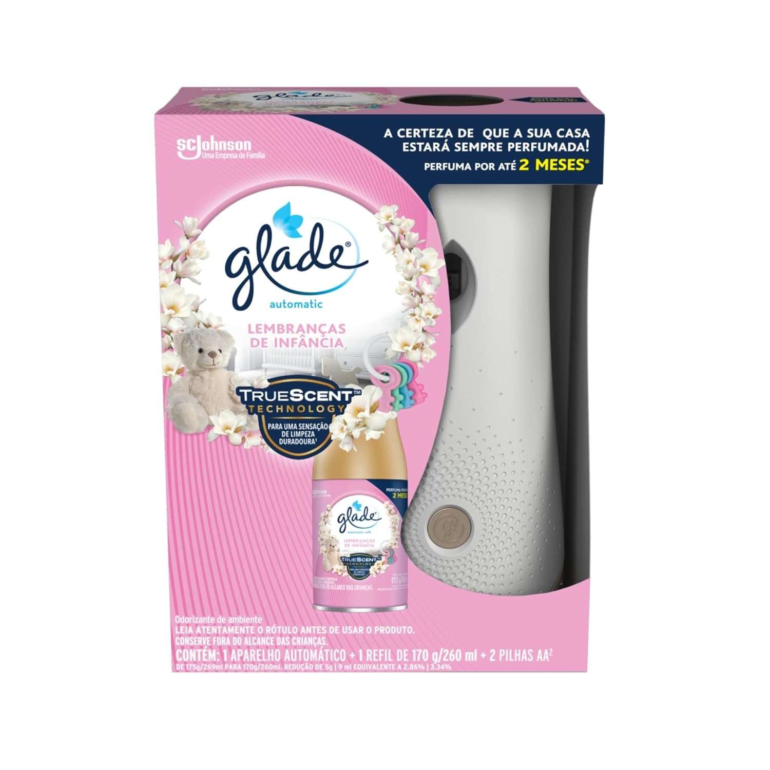 Glade Aromatizador de Ambiente Automático - Lembranças de Infância | Kit Completo com Aparelho e Refil 260ml