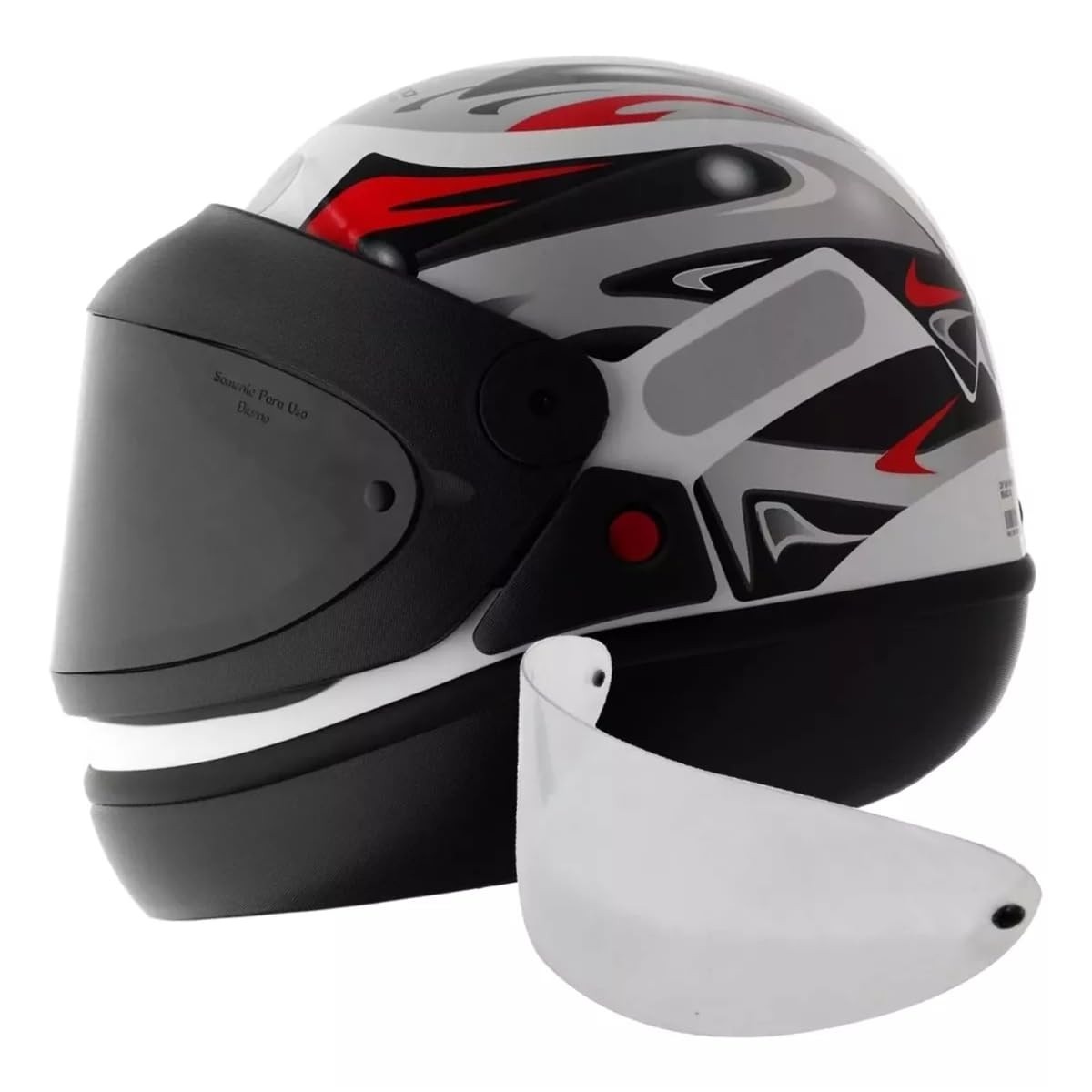 Capacete Moto San Marino Taurus Grafic Branco Automático: Segurança e Estilo para Sua Pilotagem
