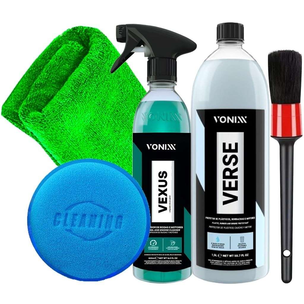 Kit Completo Vonixx Verse 1,5L + Vexus 500ml e Acessórios Karbox para Estética Automotiva