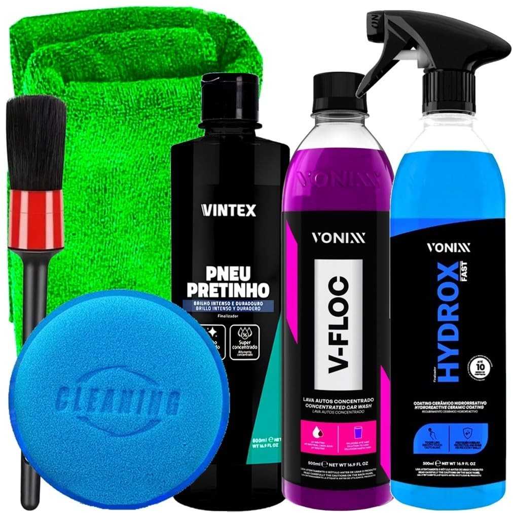 Kit Estética Automotiva Completo Vonixx & Vintex: Brilho e Proteção Impecáveis