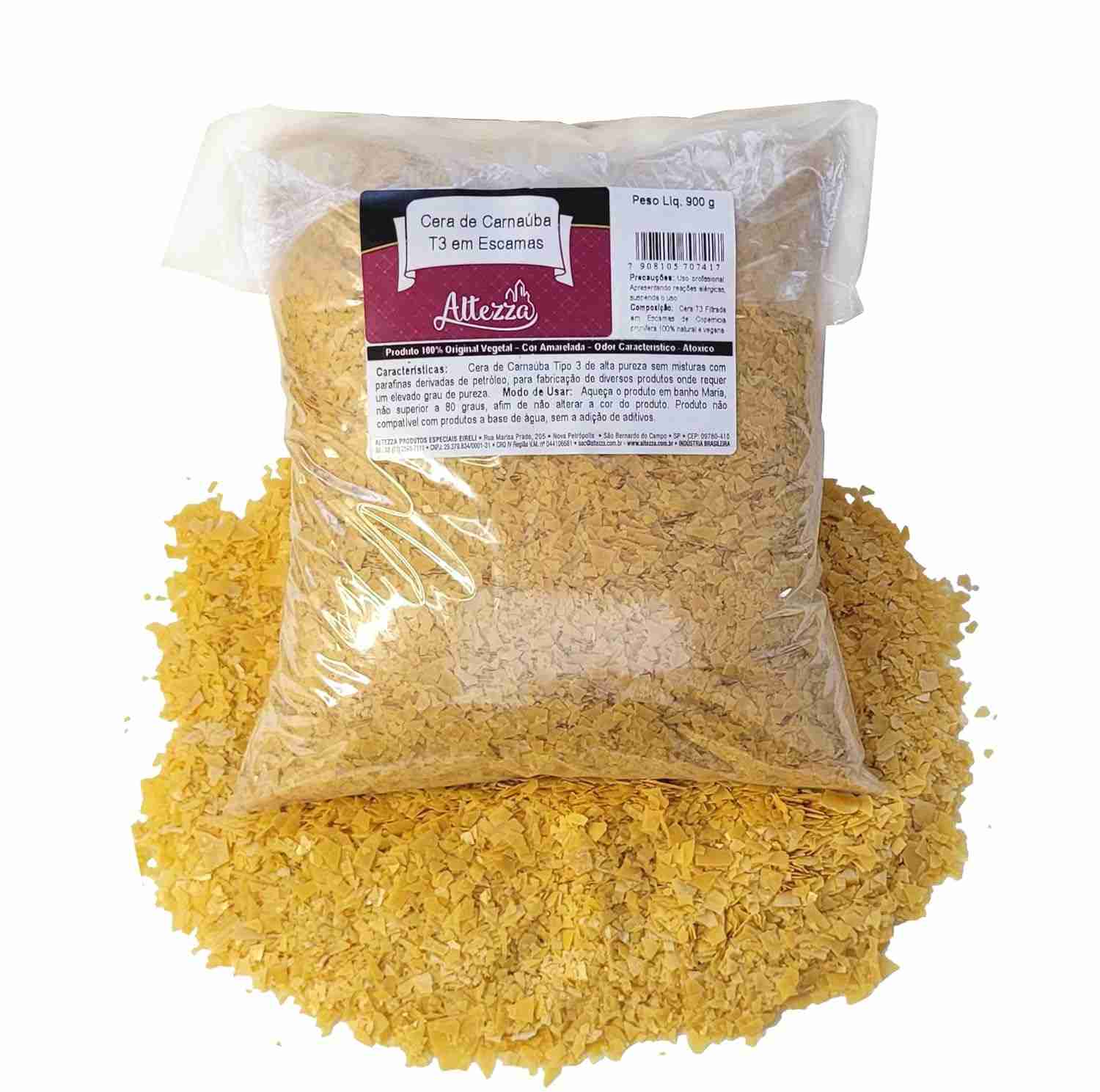 Cera de Carnaúba T3 Quebrada Pura em Escamas 900g – Super Premium para Brilho e Proteção Automotiva