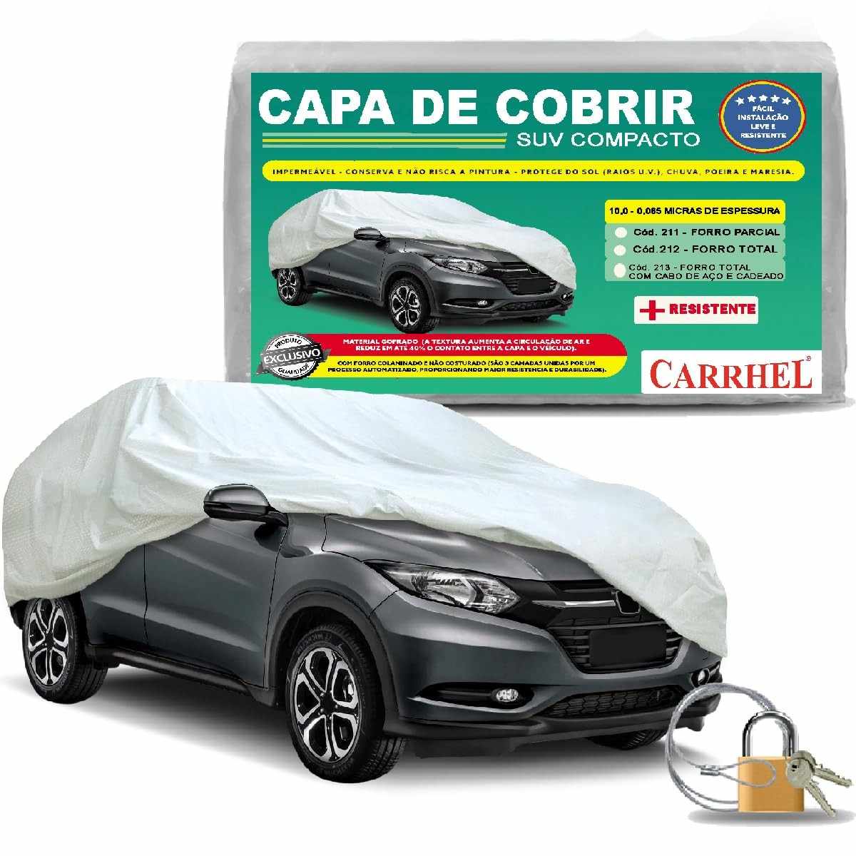 Capa Automotiva SUV Compacto: Proteção Total Impermeável com Cadeado e UV