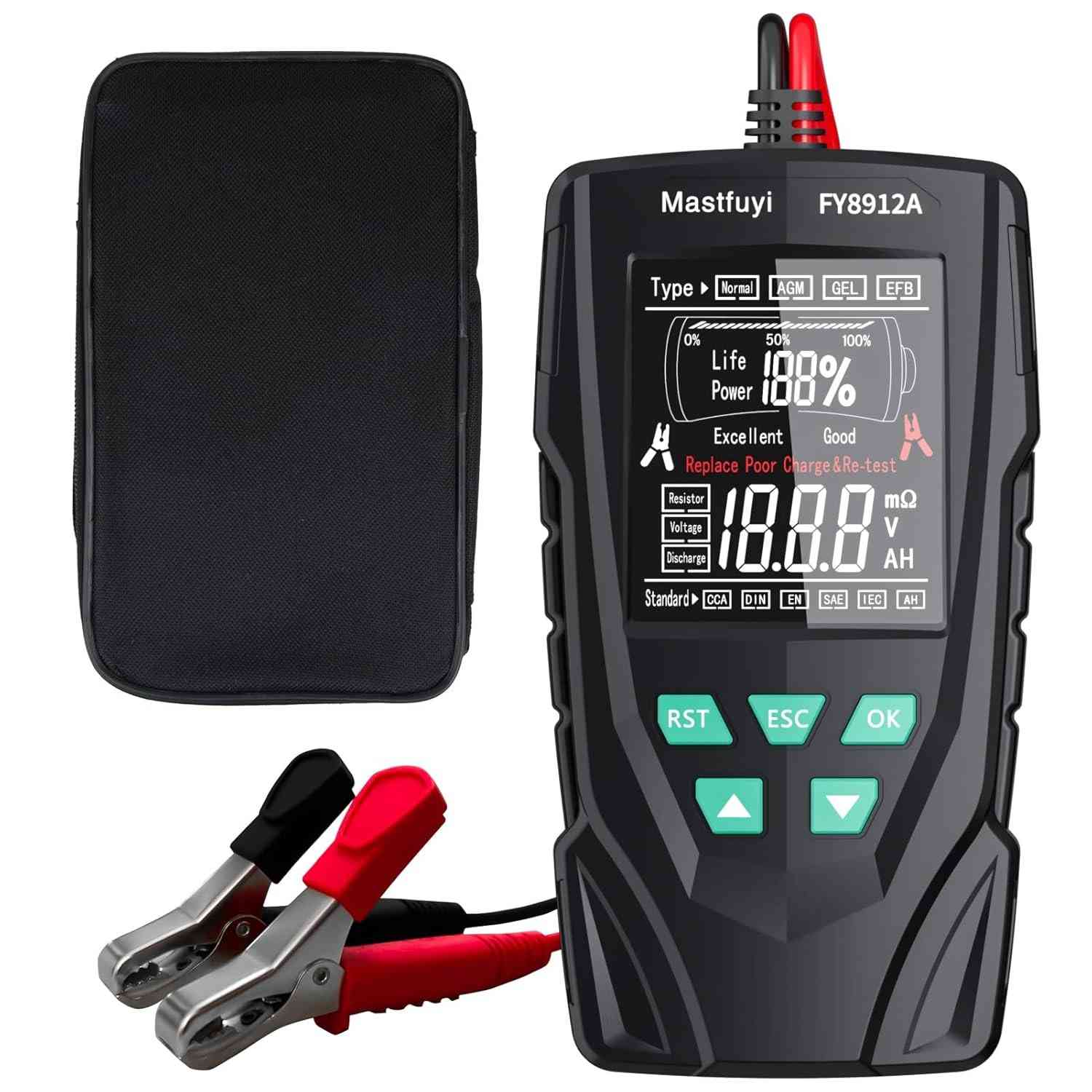 Testador Digital de Bateria Automotiva 12V/24V - Diagnóstico Completo e Preciso