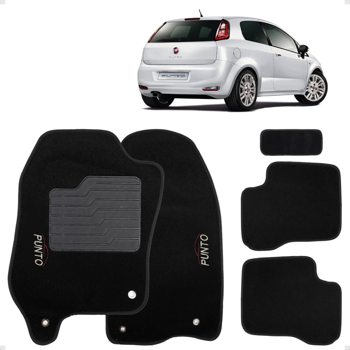 Tapete Automotivo Fiat Punto 2012-2015: Carpete Premium Bordado com Estilo e Proteção
