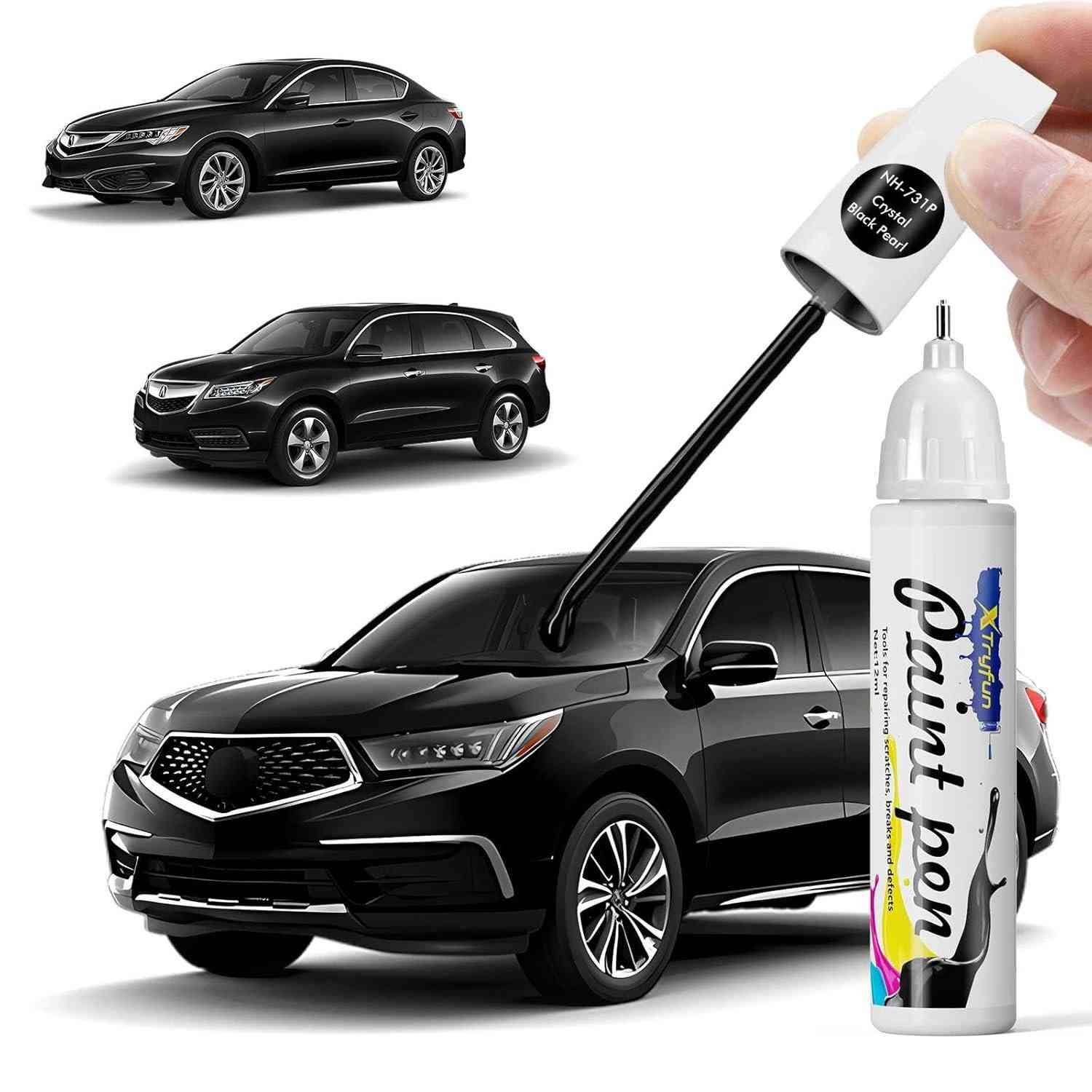 Tinta de Retoque Automotivo Acura Crystal Black Pearl NH-731P - Reparo Perfeito para Arranhões e Lascas