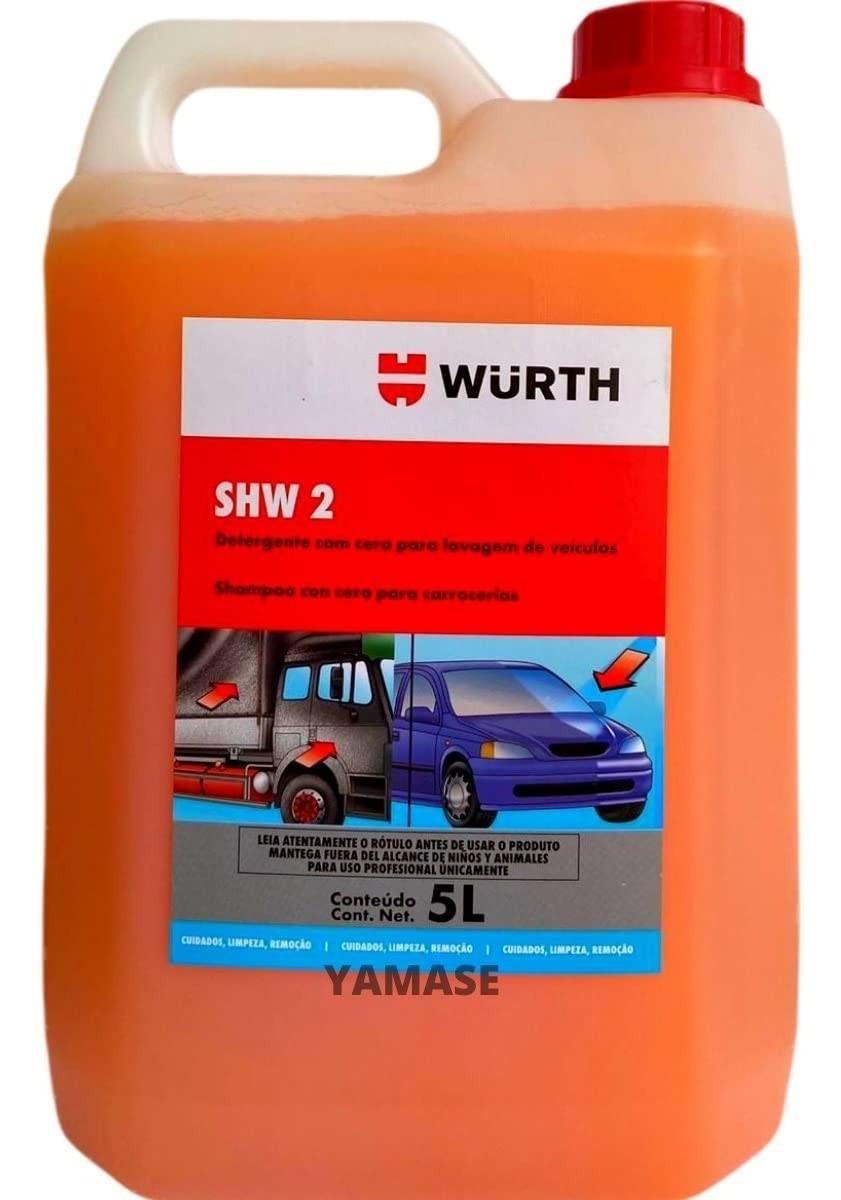 Shampoo Automotivo Wurth SHW2 com Cera: Limpeza Profunda e Brilho Duradouro (5L)