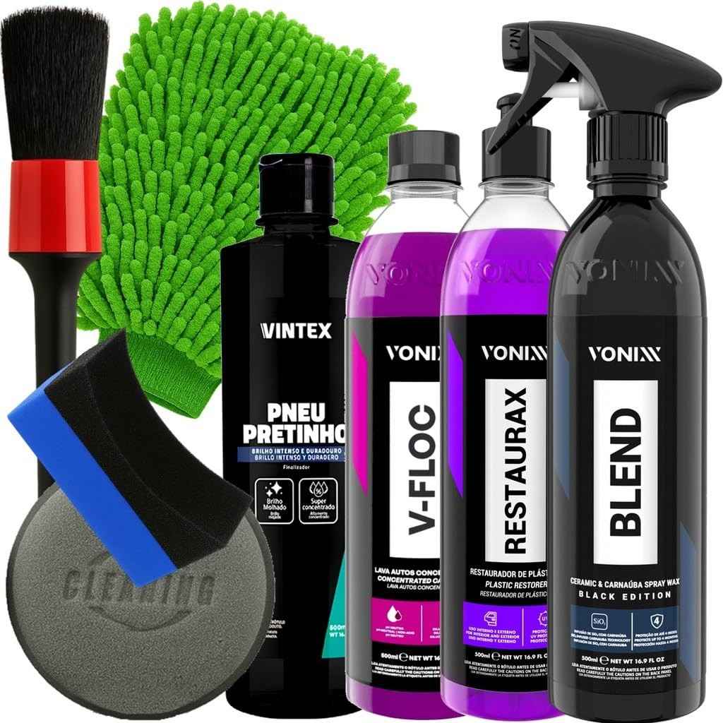 Kit Completo Detalhamento Automotivo Vonixx & Vintex: Brilho e Proteção Profissional