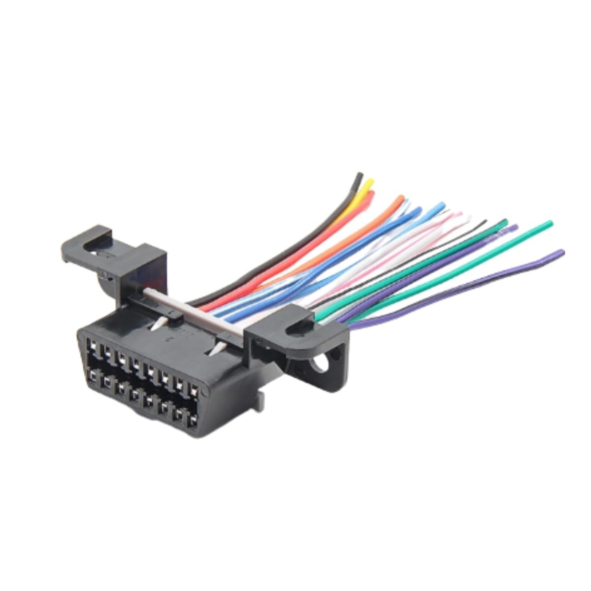 Conector OBD2 J1962 Fêmea 16 Pinos com Chicote para Customização e Testes Automotivos