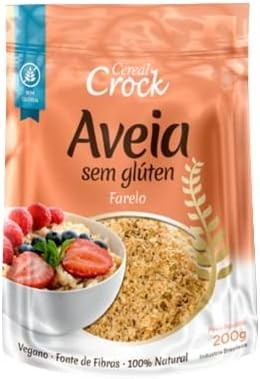 Kit 3X: Farelo de Aveia Sem Glúten Leve Crock 200g