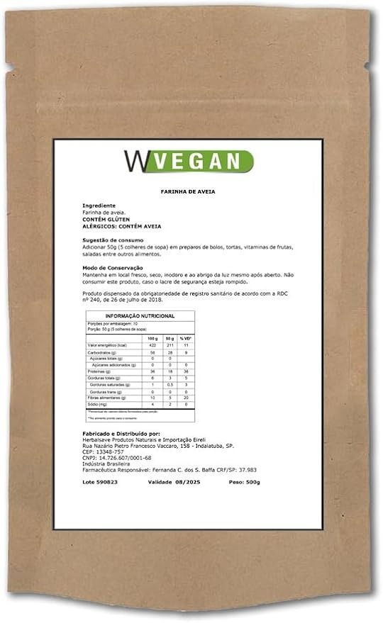 Farinha de Aveia 500g WVegan Embalagem Refil