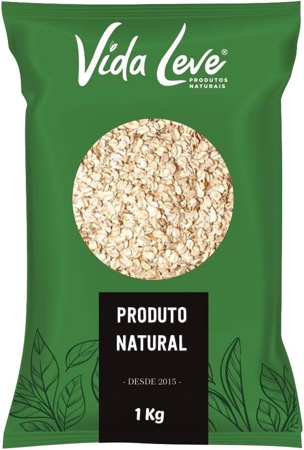 Aveia em Flocos, Natural, 1kg, Rica em Fibras e Vitaminas Vida Leve
