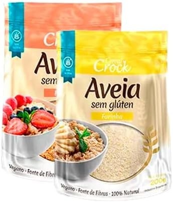 Kit 2 Aveia Sem Glúten Leve Croc: Farelo, Farinha