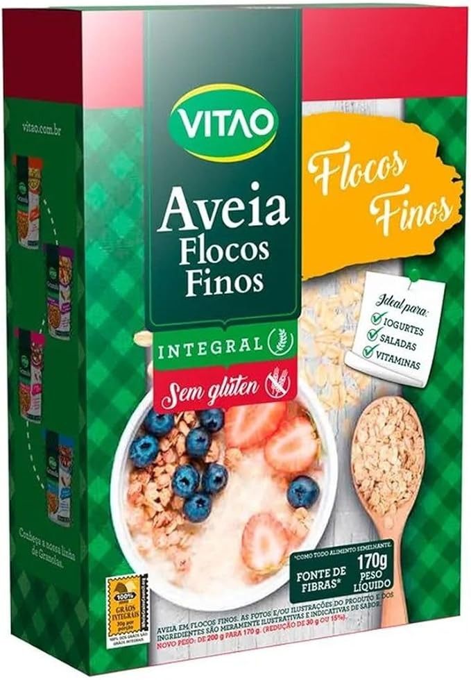 Aveia Flocos Finos Sem Glúten - 170g - VITAO