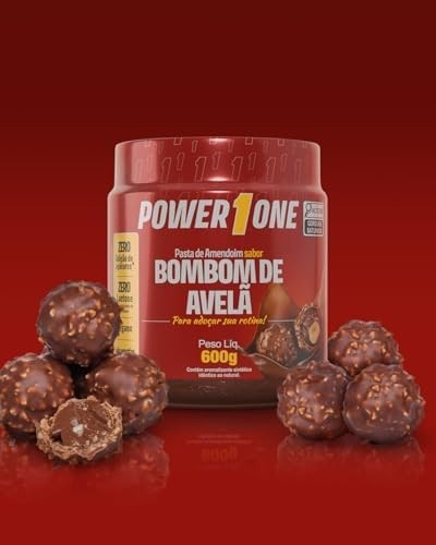 Pasta de Amendoim Bombom de Avelã - (Power1One) 600g
