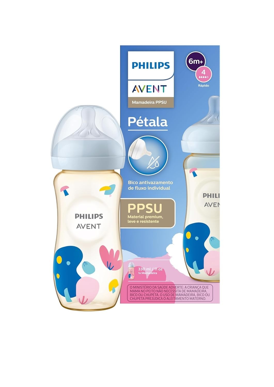 avent-6m-a-ppsu-330ml-fluxo-bico-mamadeira-individual-philips-petala-antivazamento-a
