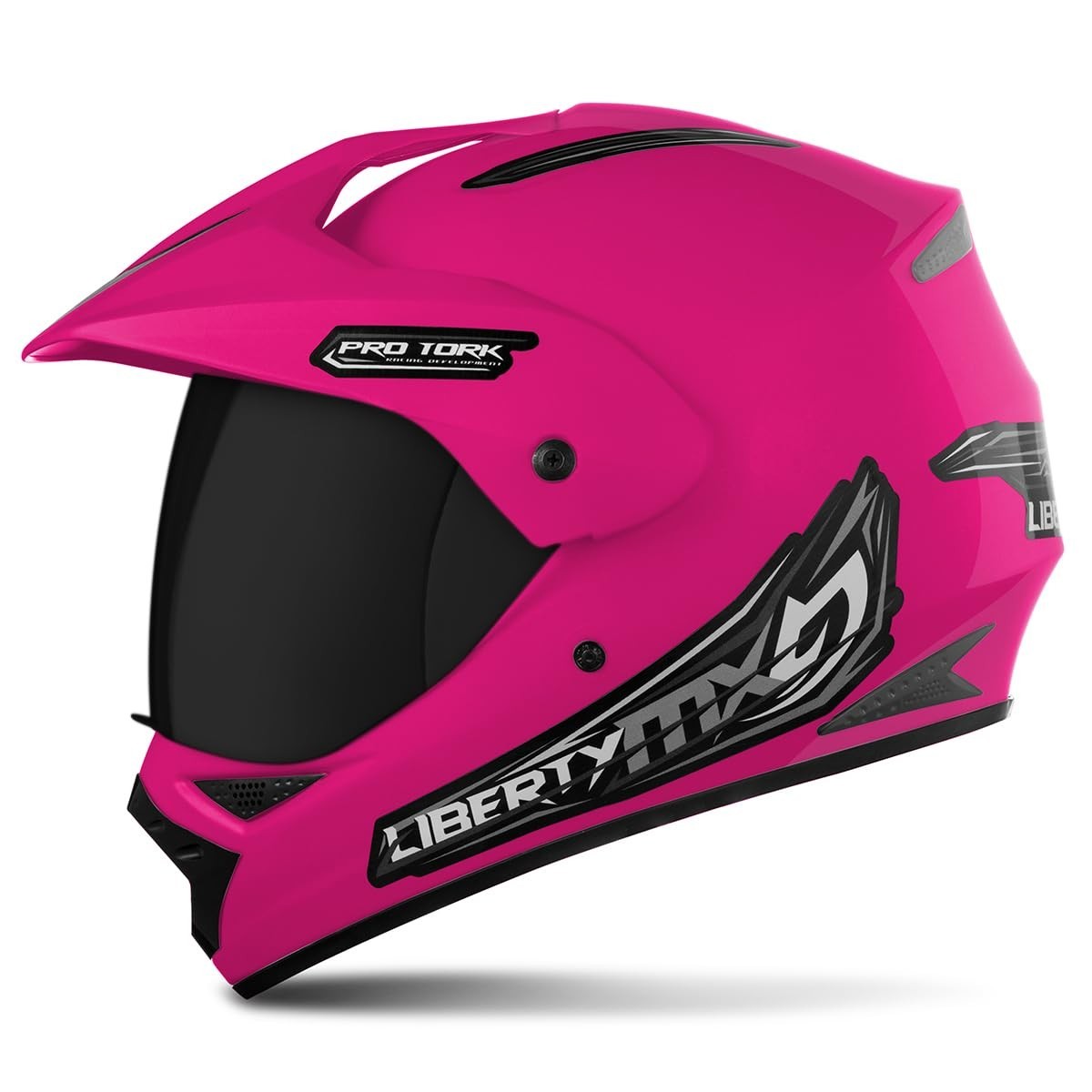 Capacete Fechado Pro Tork Liberty MX Vision Pro Rosa - Segurança e Estilo para Sua Aventura