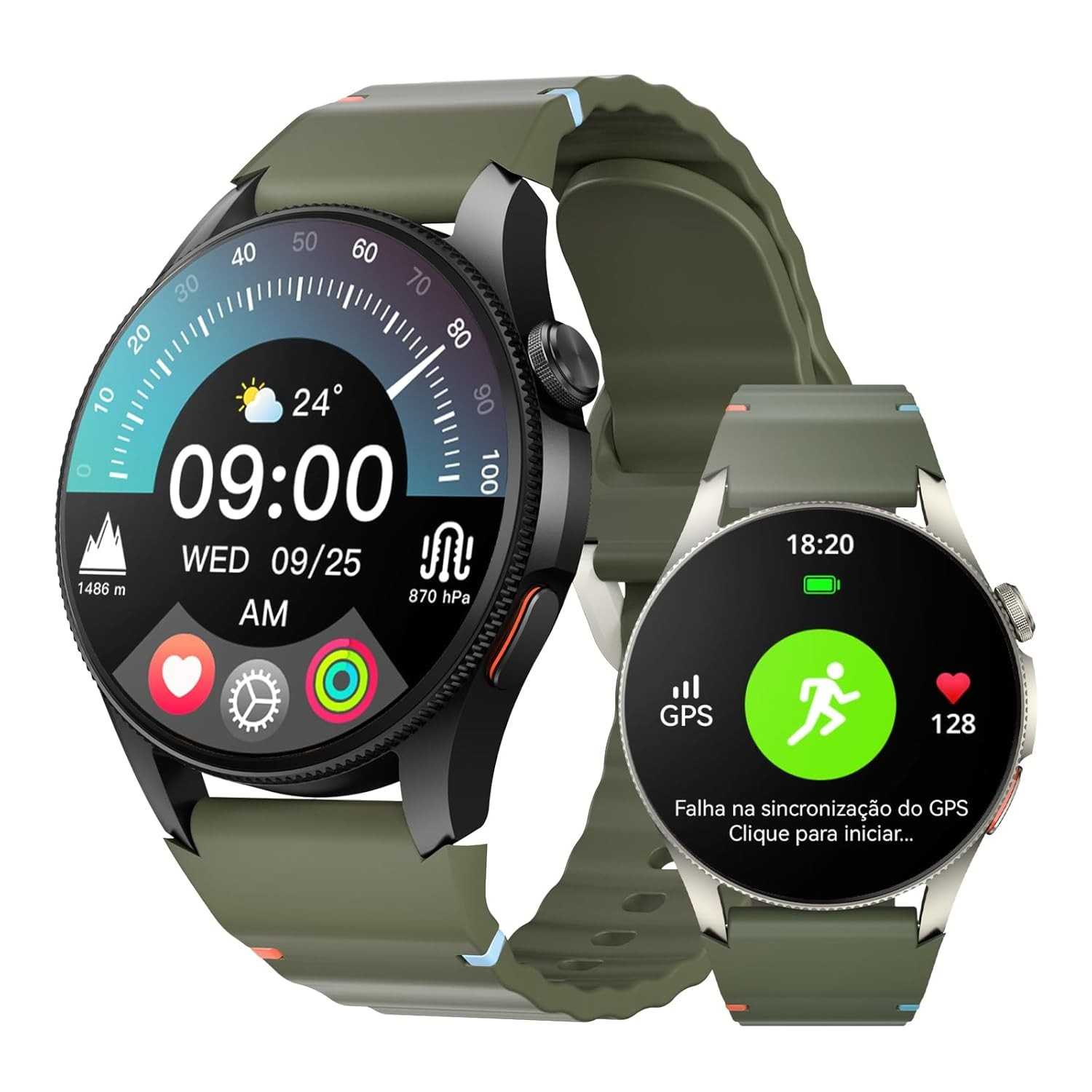 Smartwatch Aurafit: Seu Companheiro Completo para Aventura e Bem-Estar | GPS, Chamadas, 150+ Esportes