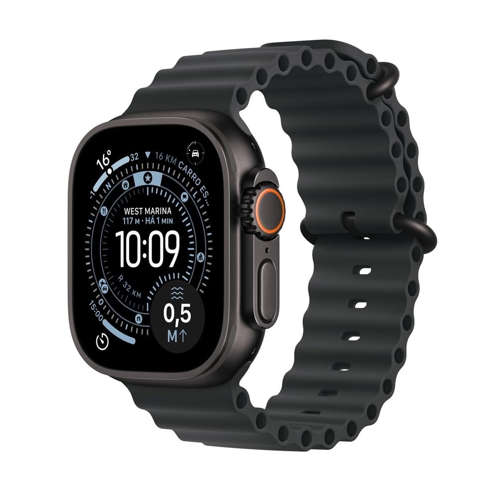 Apple Watch Ultra 3: Titânio, GPS+Cellular e Bracelete Ocean - Aventura sem Limites