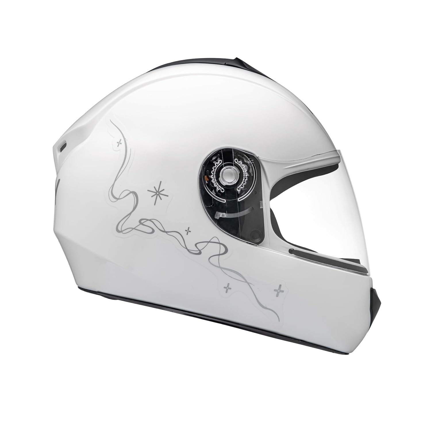 Capacete Moto Infantil Fly Young Belle Branco e Prata: Segurança e Estilo para Pequenos Aventureiros!