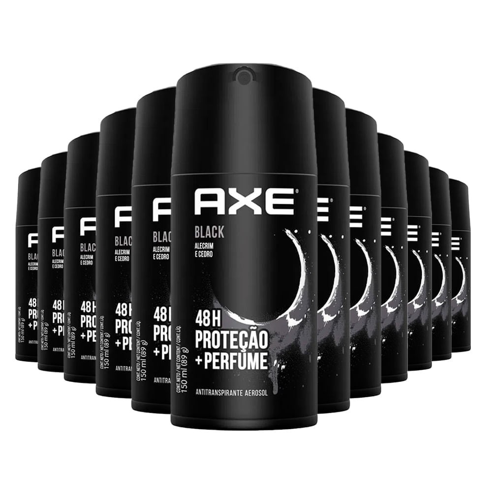 Axe Black: Kit 12 Desodorantes para Homens Confiantes