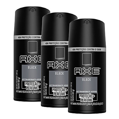Axe Black: Kit 3 Desodorantes para Homem Moderno