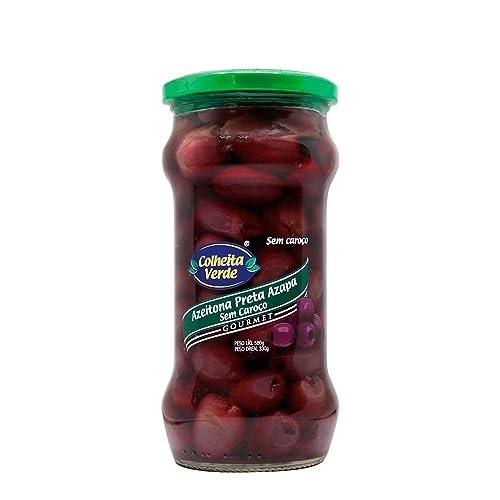 Azeitona Preta Azapa Sem Caroço Colheita Verde 580g