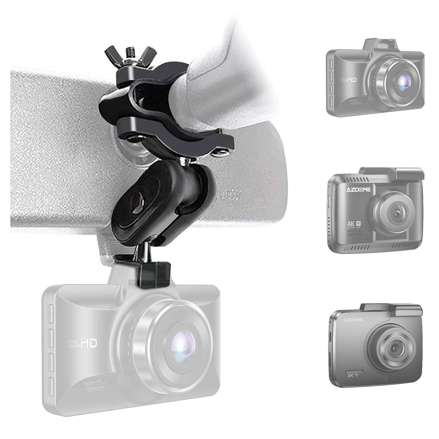 AZDOME Kit Suporte Espelho Câmera Dashcam Rove R2-4K, M01 Pro, M17, M16, GS63H, GS65H - Visão Clara e Segura