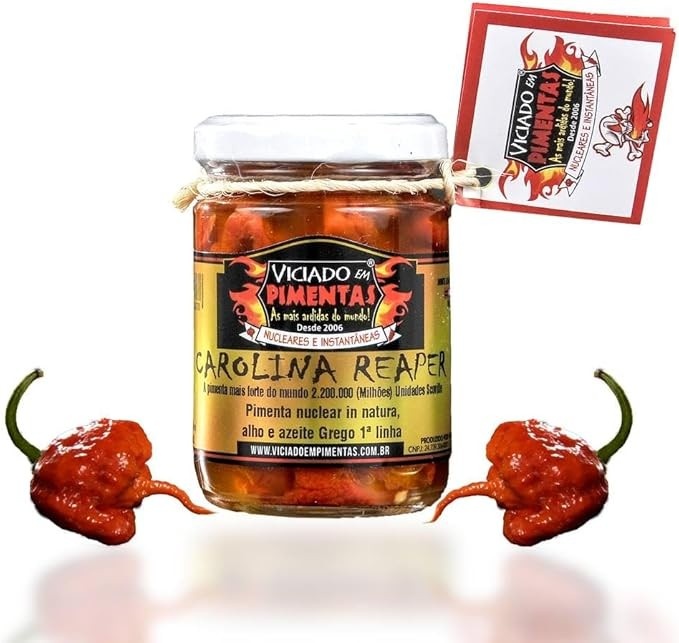 Pimenta Carolina Reaper In Natura Curtida 6 Meses No Azeite