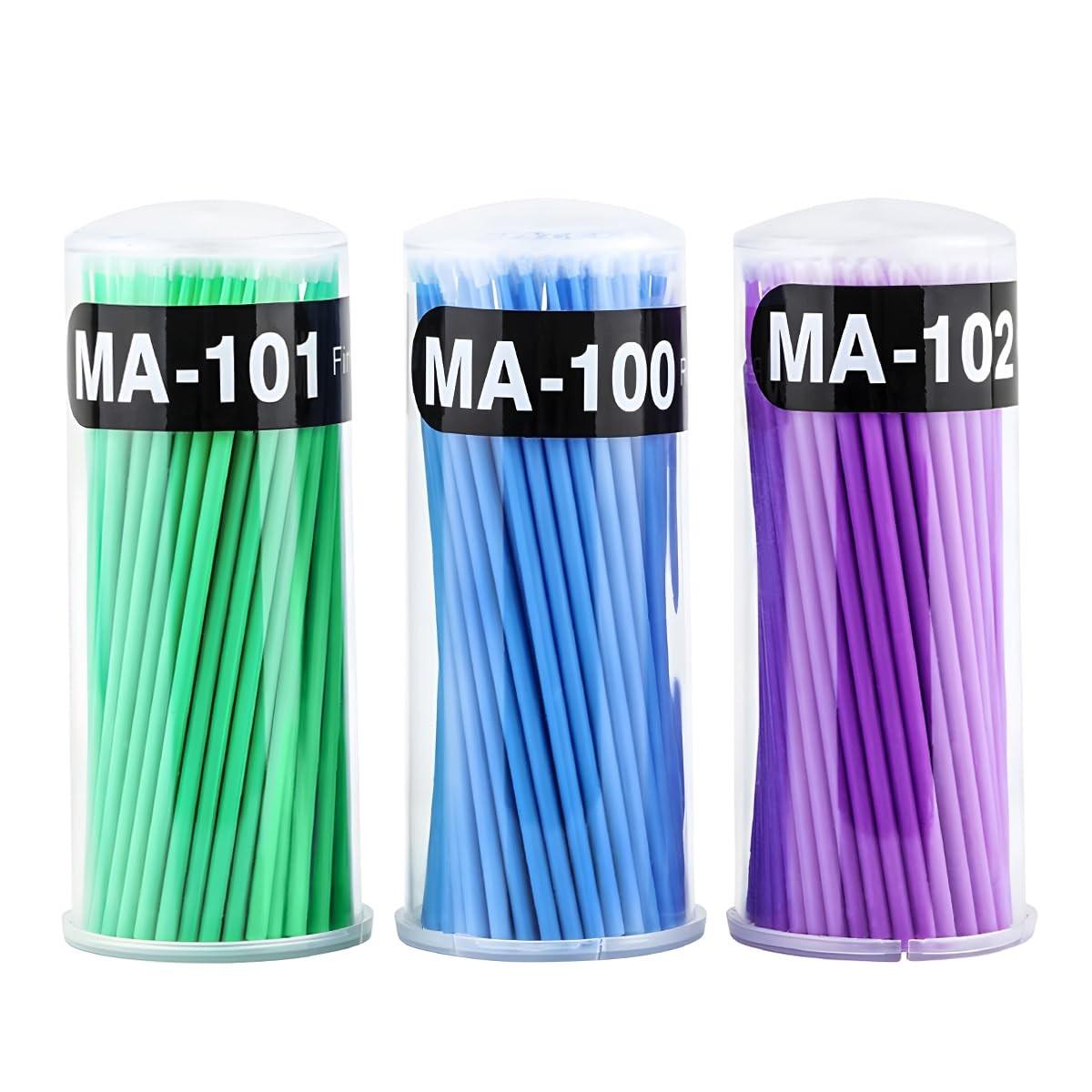 Pincéis de Reparo Automotivo Descartáveis - 3 Unidades (Azul + Verde + Roxo)
