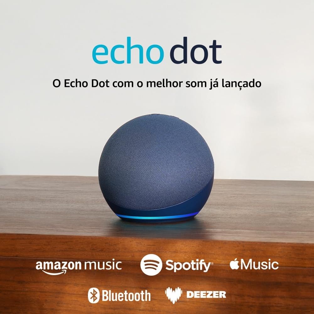 Echo Dot 5ª Geração Azul: O Melhor Som Já Lançado com Alexa