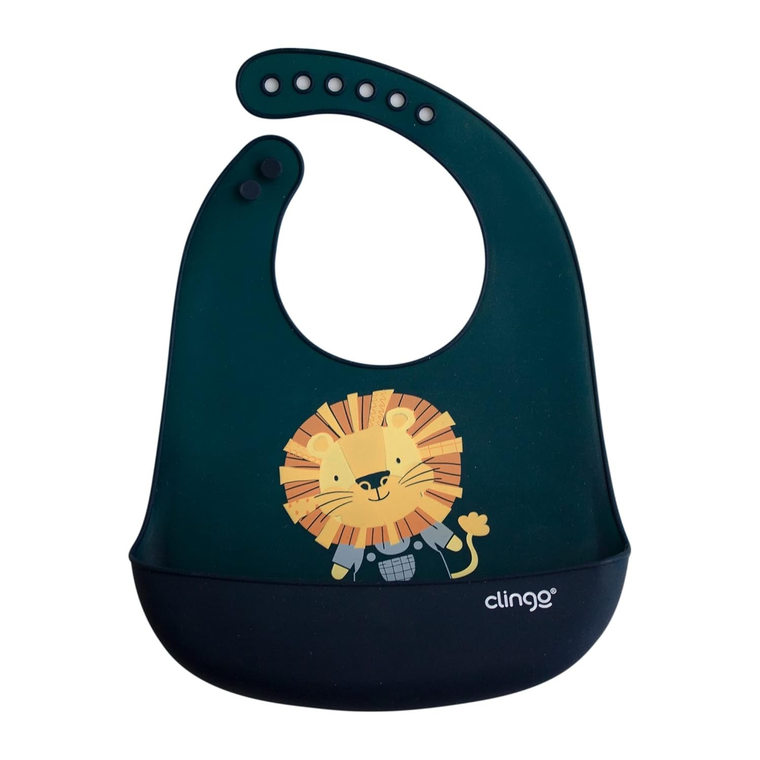 Babador de Silicone com Bolso Coletor Clingo Luke Azul - Proteção e Conforto nas Refeições