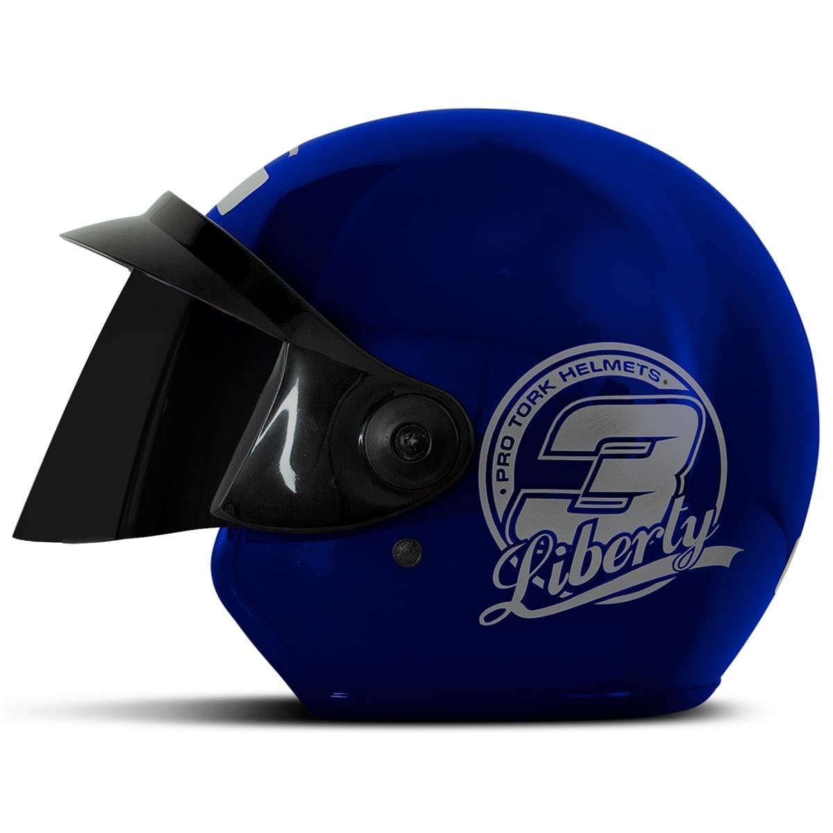 Capacete Aberto Pro Tork Liberty 3 Solid Azul Tam. 56 com Viseira Fumê - Segurança e Estilo