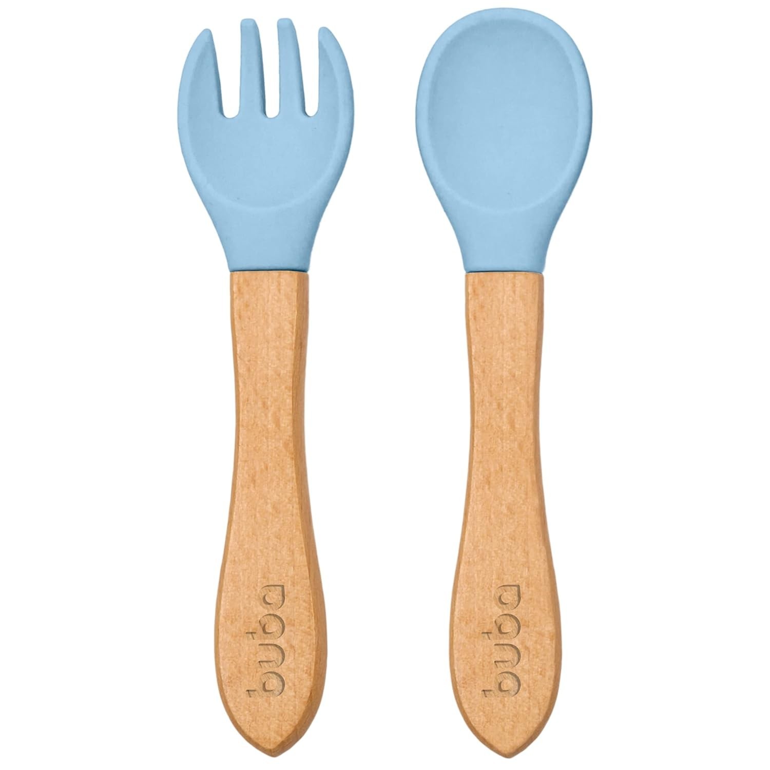 Kit Talheres em Silicone e Bambu Azul - Seguro, Ecológico e Ideal para Crianças