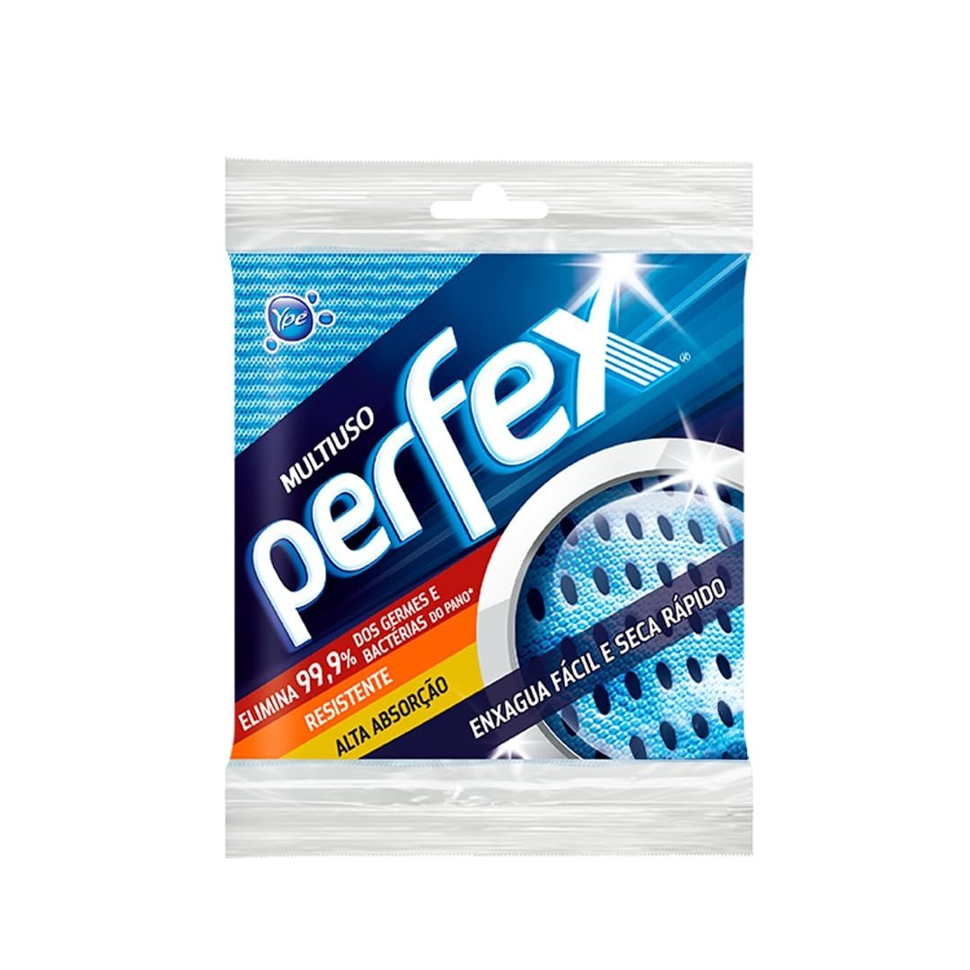 Pano Multiuso Perfex Azul 5 Unidades - Alta Absorção e Secagem Rápida