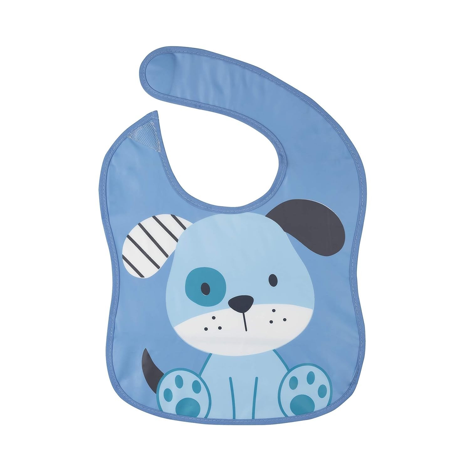 Kababy Babador Impermeável com Estampa de Cachorrinho Azul - Fecho Ajustável para Bebês 6+ Meses