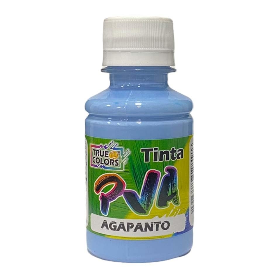 Tinta PVA 100 ml True Colors Azul e Verde - Agapanto Azul 6116 | Secagem Rápida e Não Tóxica