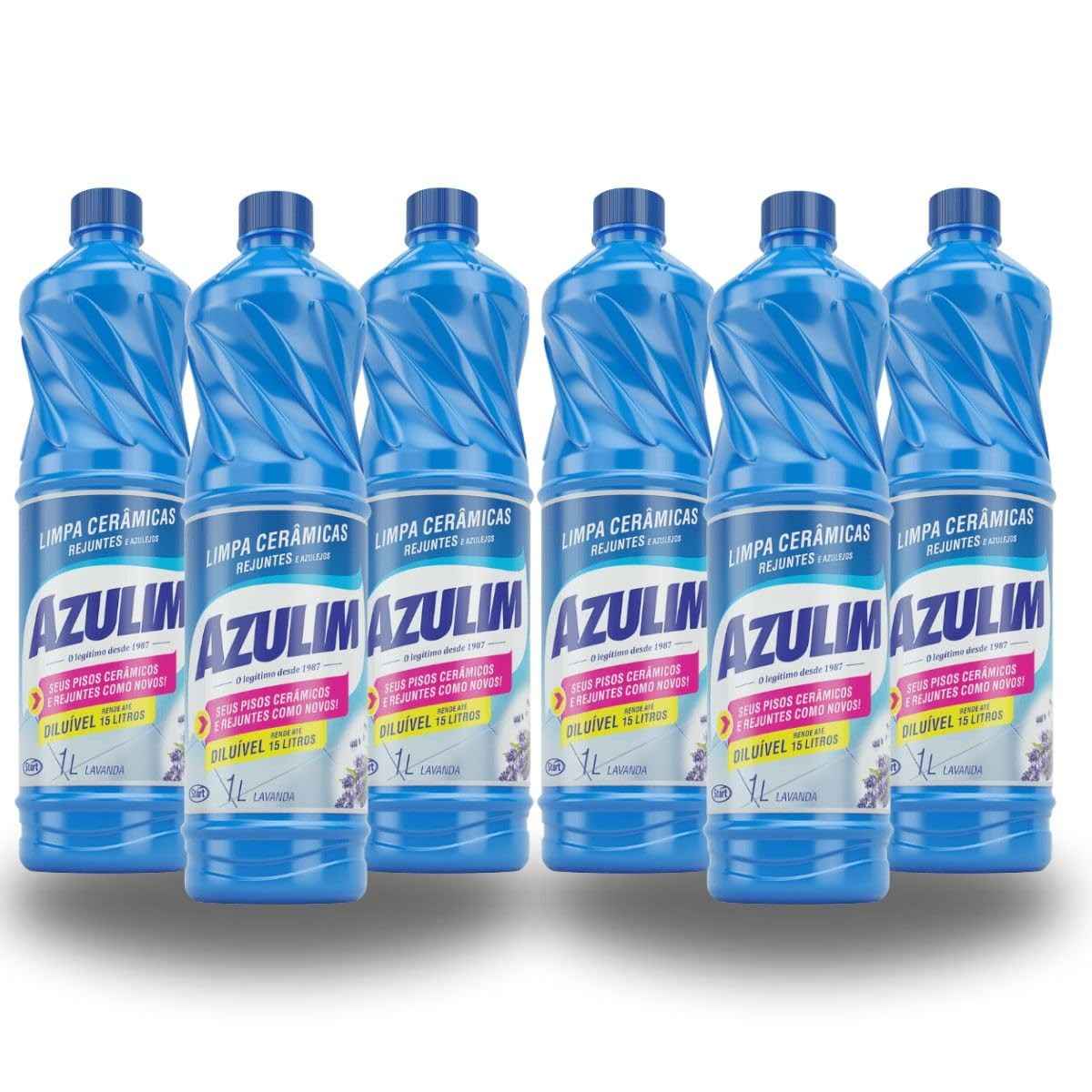 Kit Azulim Limpeza Piso Cerâmica e Azulejos - 6 Unidades com Ação Rápida para Manchas e Incrustações
