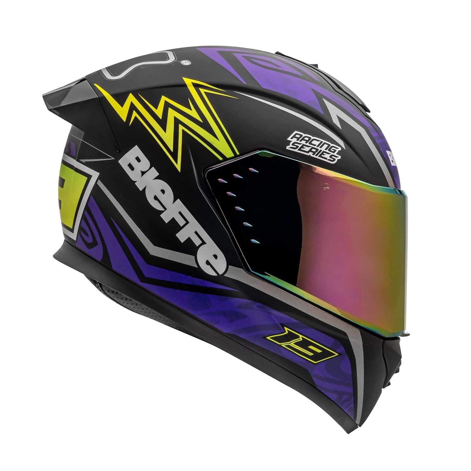 Capacete Moto Masculino Bieffe B12 Qtr Roxo Fosco Aerofólio - Segurança e Estilo