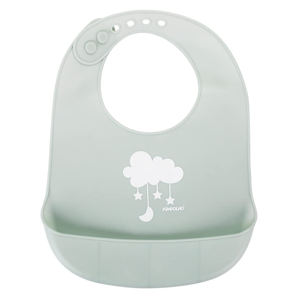 Pimpolho Babador de Silicone Ajustável – Proteção Confortável e Estilosa para Bebês