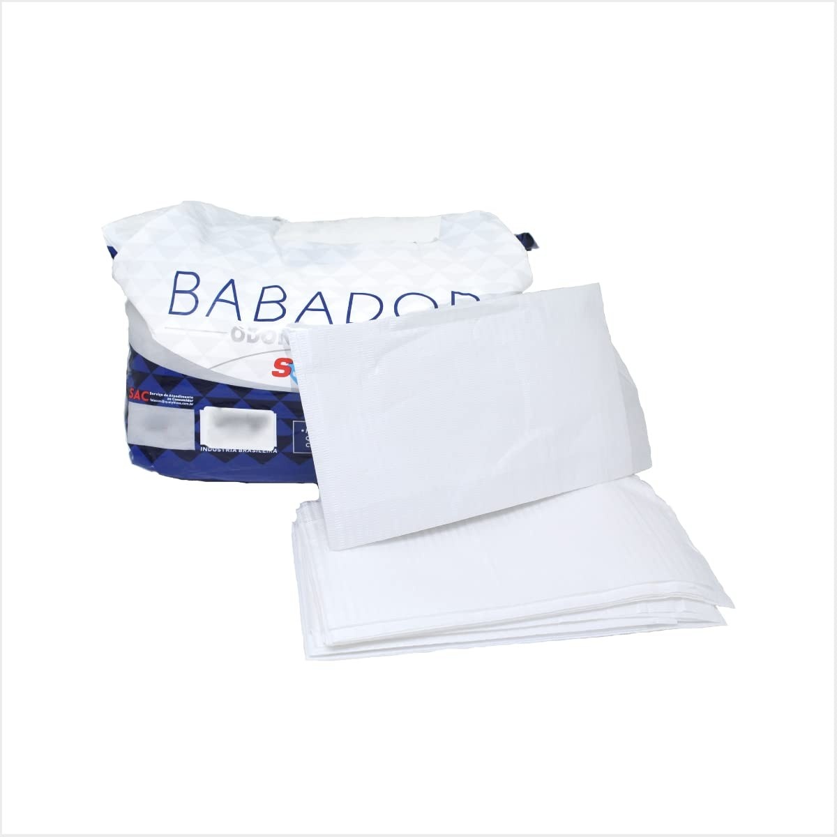 Babador Descartável Impermeável 2 Camadas 30x40cm | 100 Unidades - Proteção Odontológica Premium