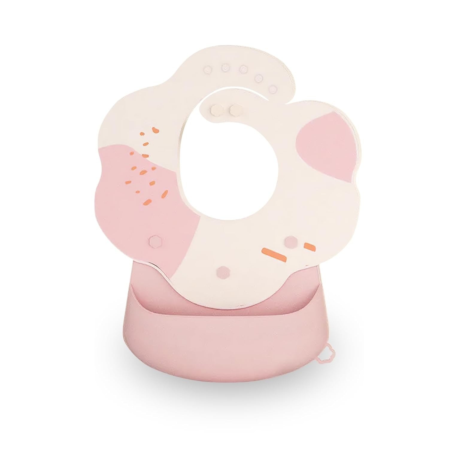 Babador de silicone para bebês com bolso "segura" alimentos e botões para ajuste de altura - formato Juba de Leão - LionLemon Store