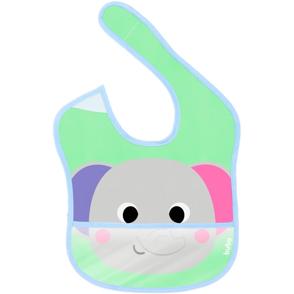Buba Babador Com Bolso Zoo Elefante - Impermeável com Fecho em Velcro