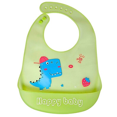 Babador Infantil Impermeável Dino: Prático e Higiênico!
