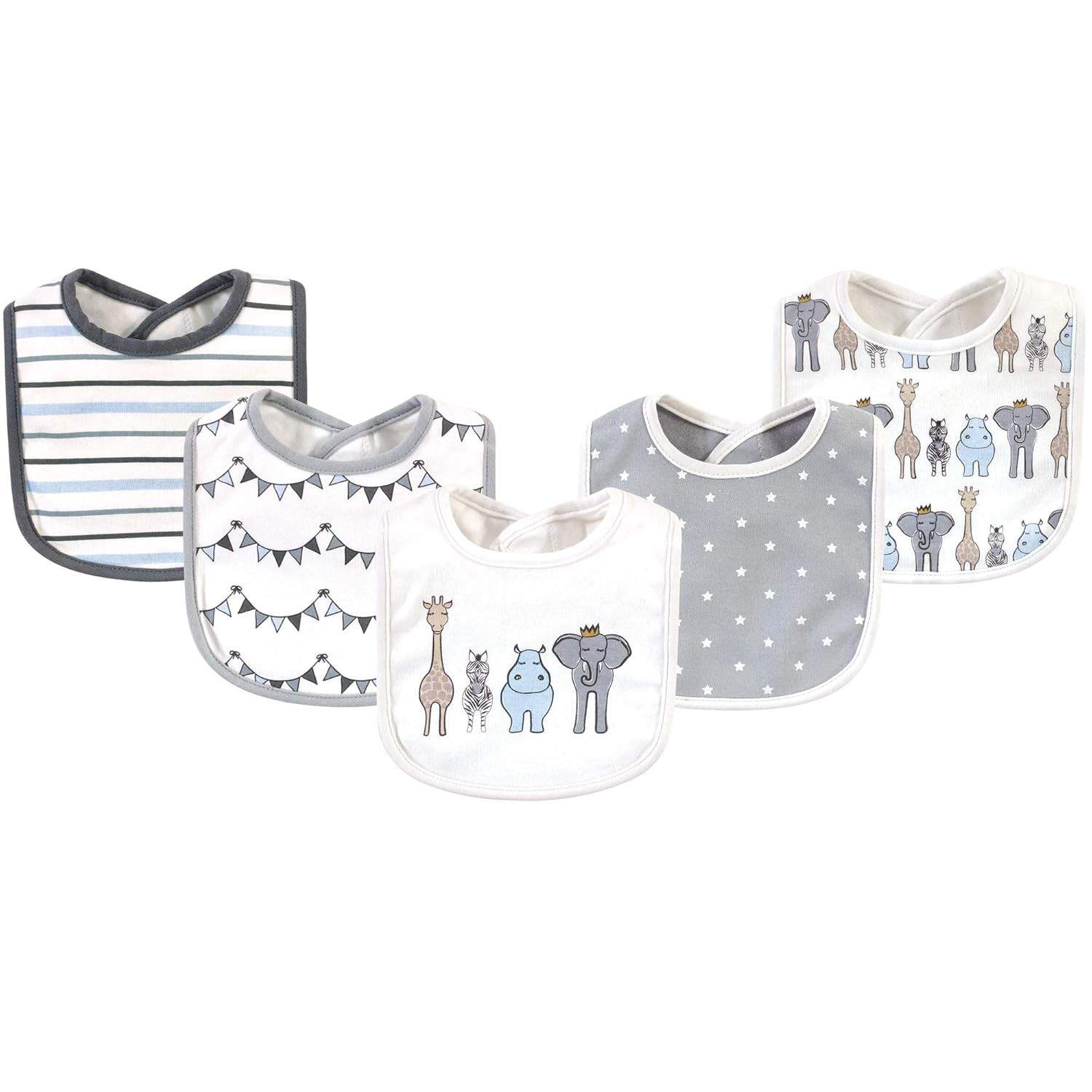 Babadores de algodão unissex Hudson Baby, Royal Safari, One Size