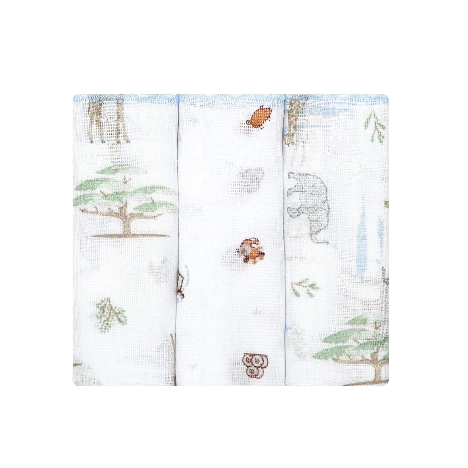 Babete Papizinha Estampada 32cm x 32cm - 3 Unidades | Macia, Absorvente e Versátil para Bebês