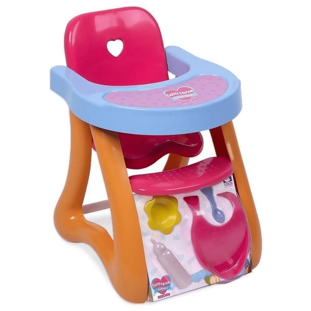 Cadeirão da Papinha Baby Ninos - Brinquedo Educativo para Bonecas