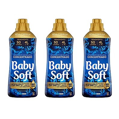 Baby Soft: Kit 3 Amaciante Concentrado 1L