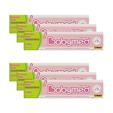 Babymed Rosa: Kit 6 Pomadas Antiassaduras para Bebê
