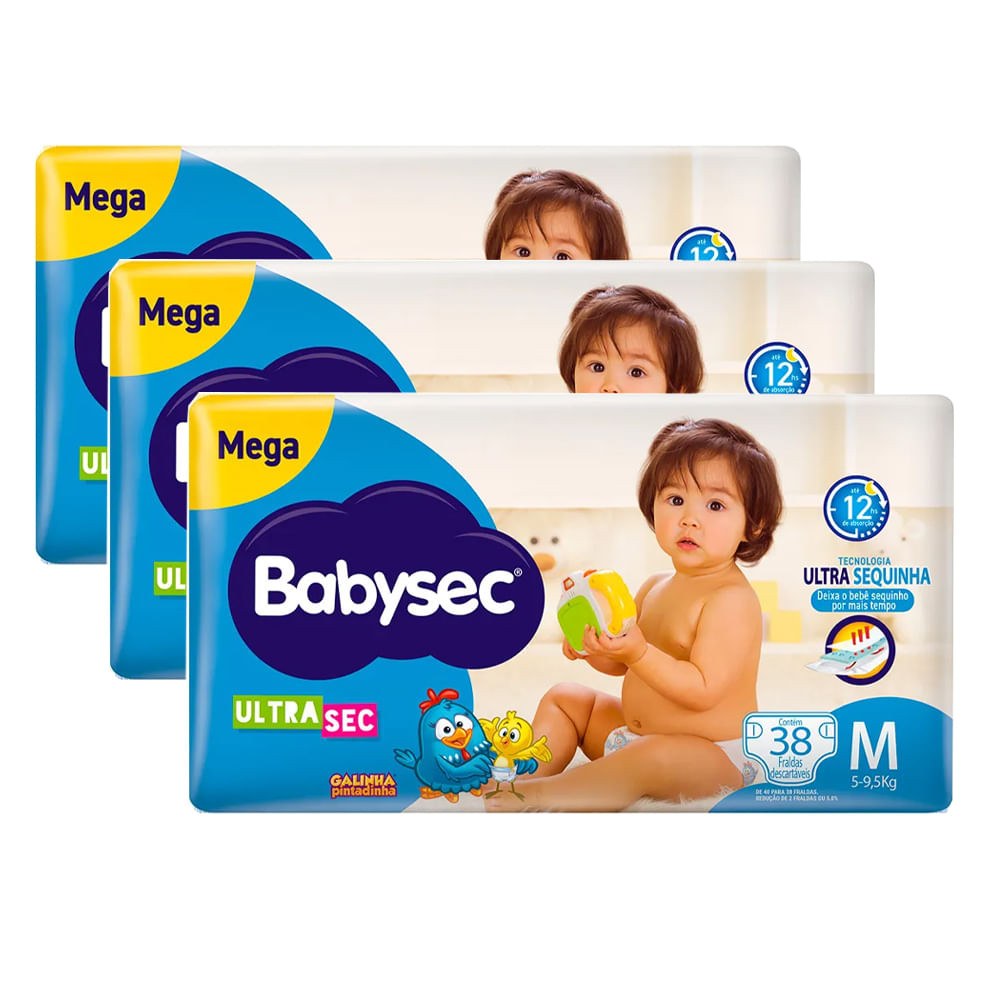 Babysec Galinha Pintadinha: Proteção Mega M 3 Unidades!